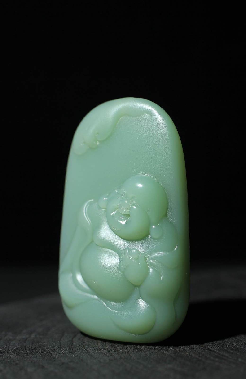 Nephrite Fen Qing Laughing Buddha