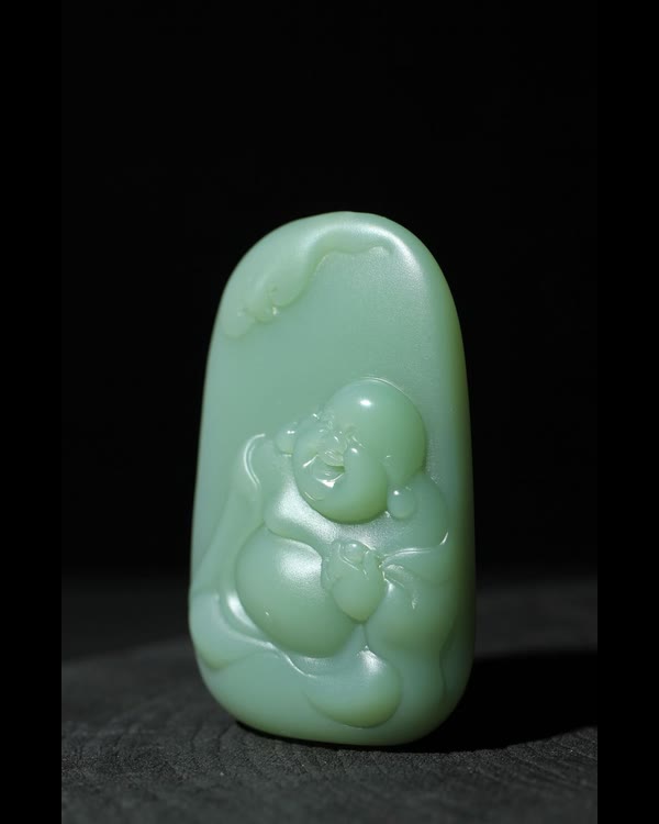 Nephrite Fen Qing Laughing Buddha